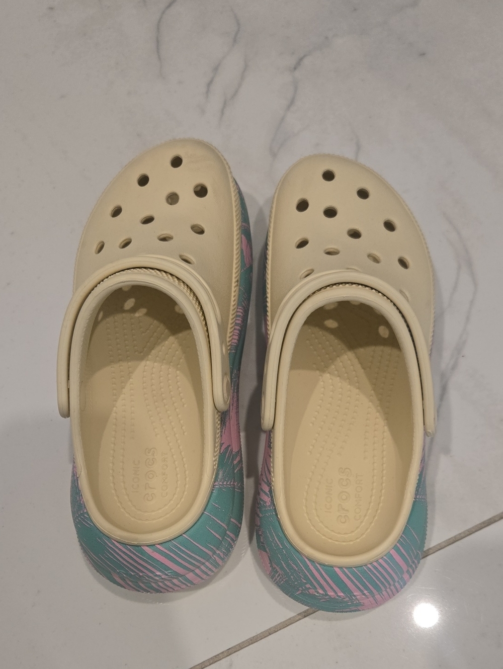 CROCS Patterned Slip-On Sandals With Platform